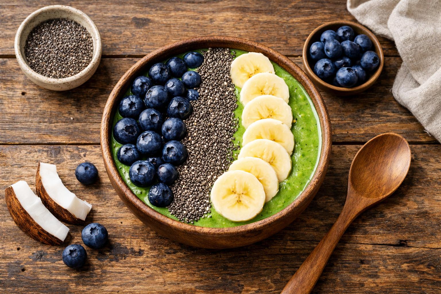 Balanced breakfast with oats, fruit, and nuts